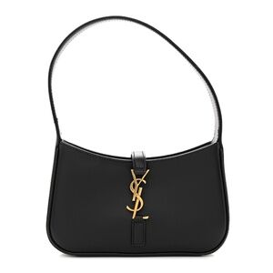 YSL Yves Saint Laurent Smooth Calfskin Le 5 A 7 Mini Hobo Shoulder Bag in black
